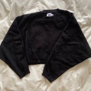 princess polly black cropped hoodie
